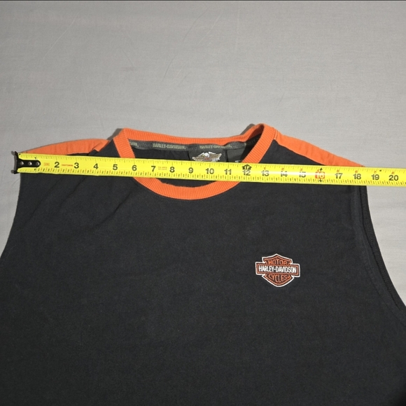 VINTAGE Harley Davidson Tank Top Mens XXL Black Eagle Checkered Flag Embroidered - Picture 4 of 11